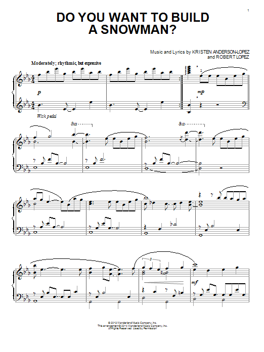 Product gallery: Page 1 of 1 Do You Want To Build A Snowman? (from Frozen), Kristen Bell, Agatha Lee Monn & Katie Lopez