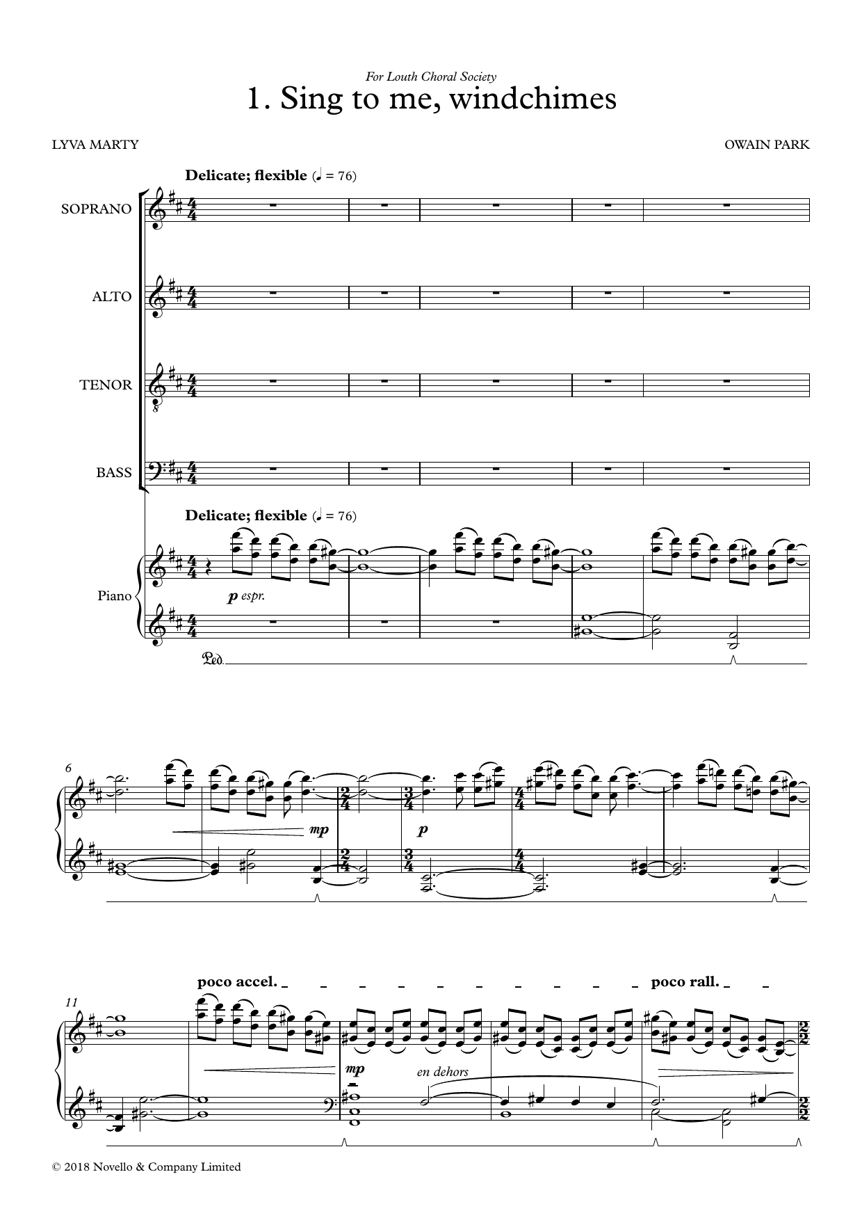 Produktgalerie: Seite 1 von 1 Sing To Me, Windchimes, Owain Park, Chor