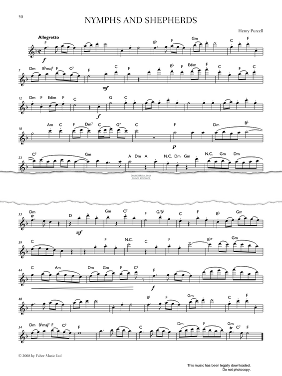 Product gallery: Page 1 of 1 Nymphs And Shepherds, Henry Purcell