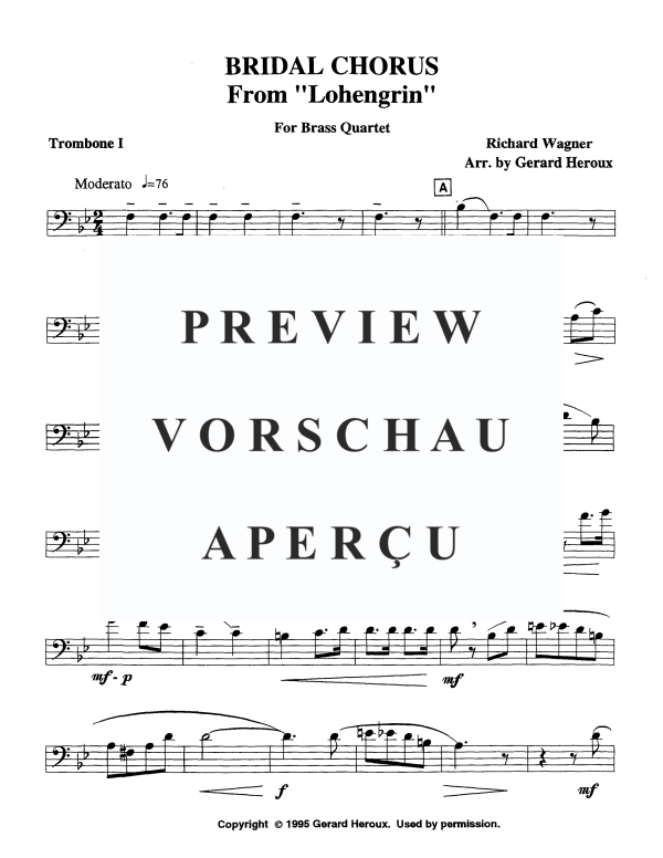 Produktgalerie: Seite 10 von 11 Brautchor aus Lohengrin, , Blechbläser Quartett