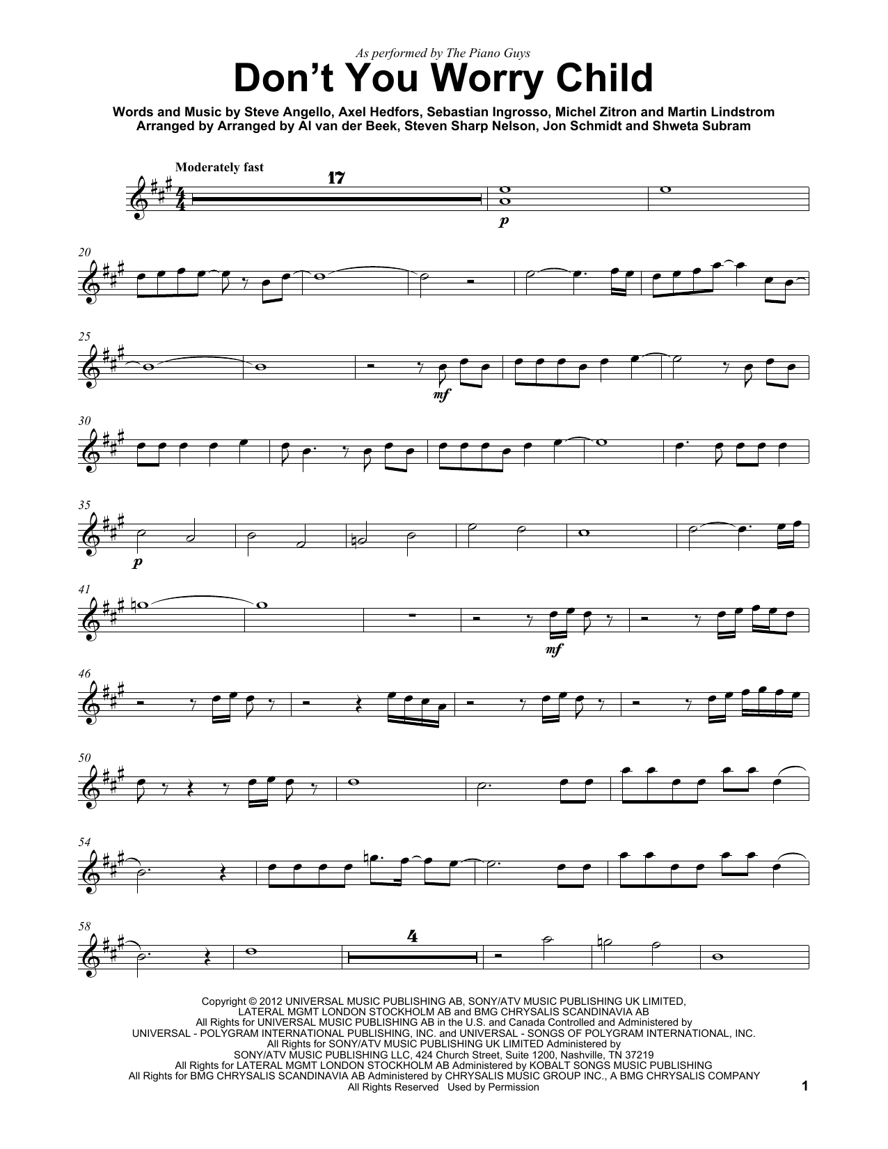 Product gallery: Page 1 of 1 Don't You Worry Child, The Piano Guys