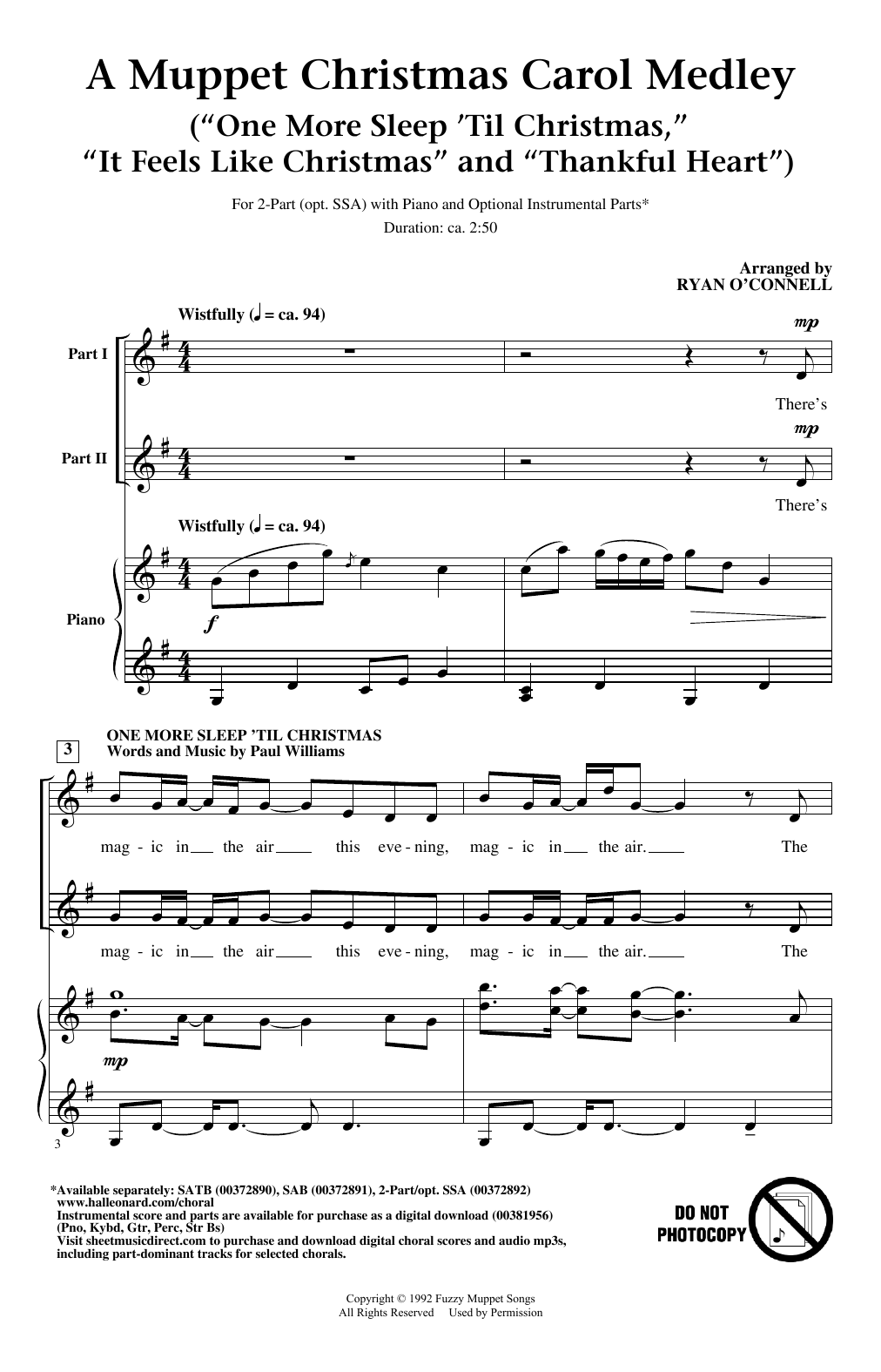 Product picture to: Muppet Christmas Carol Medley (from The Muppet Christmas Carol)