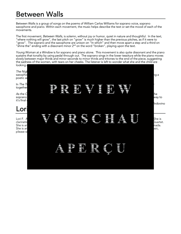 Produktgalerie: Seite 4 von 11 Between Walls, , (Trio Sopran, Sopran Saxophon und Klavier)