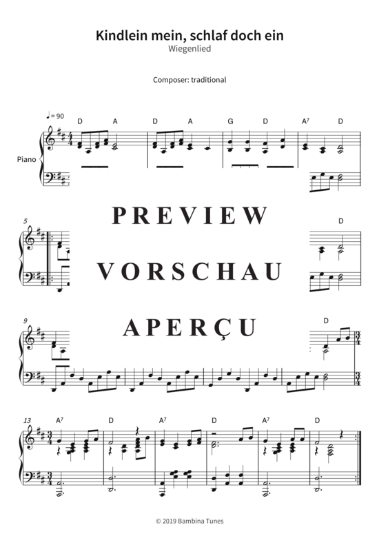 Produktgalerie: Seite 4 von 4 Kindlein mein, schlaf doch ein - Wiegenlied , , Klavier Solo