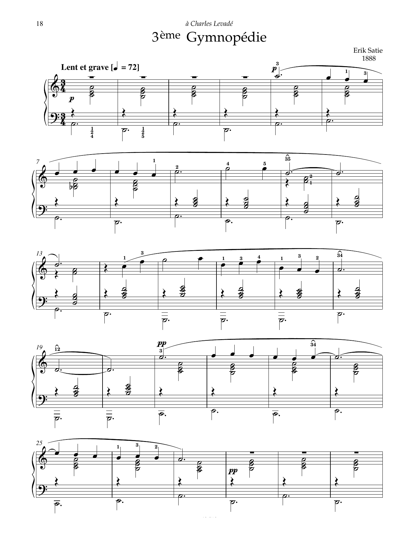 Product gallery: Page 1 of 1 3eme Gymnopedie, Erik Satie