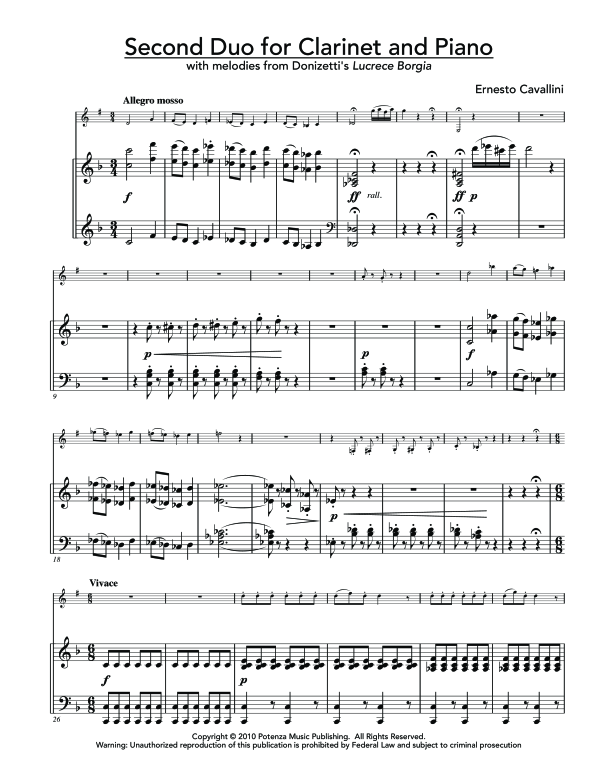 Product gallery: Page 1 of 11 Second Duo, , (clarinet in Bb and piano)