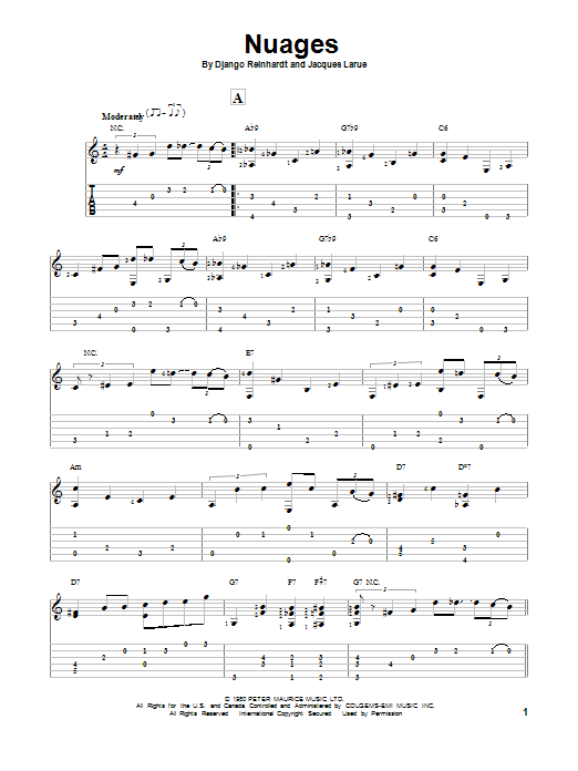Produktgalerie: Seite 1 von 1 Nuages, Django Reinhardt, Gitarre