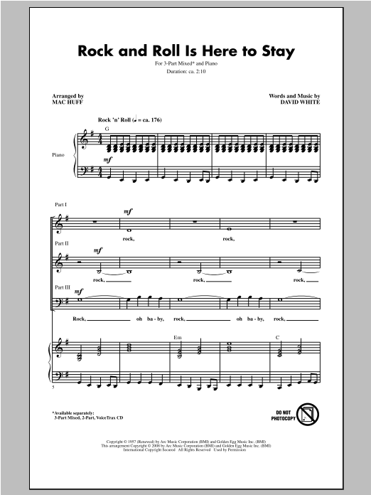 Produktgalerie: Seite 1 von 1 Rock And Roll Is Here To Stay, Mac Huff, Chor
