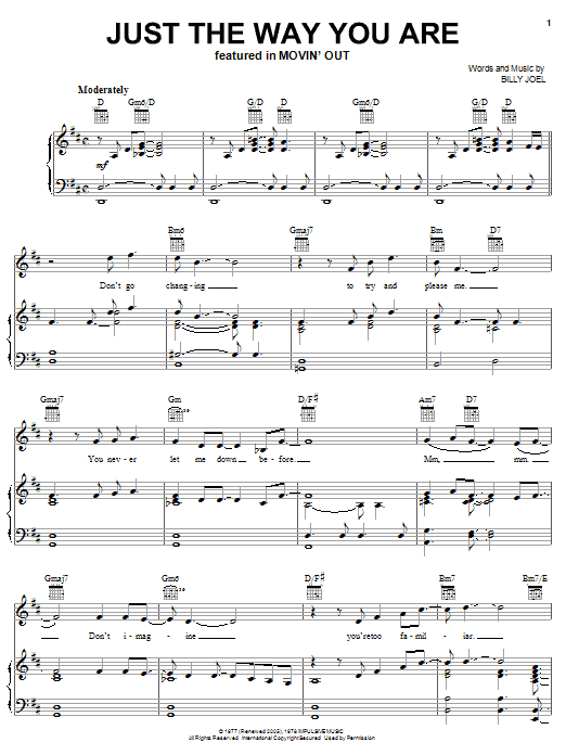 Produktgalerie: Seite 1 von 1 Just The Way You Are, Billy Joel, Gesang, Gitarre, Klavier