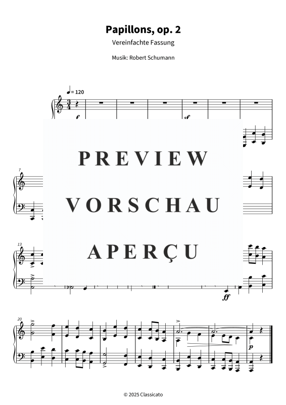 gallery: Papillons, op. 2 - Vereinfachte Fassung, , (piano solo)