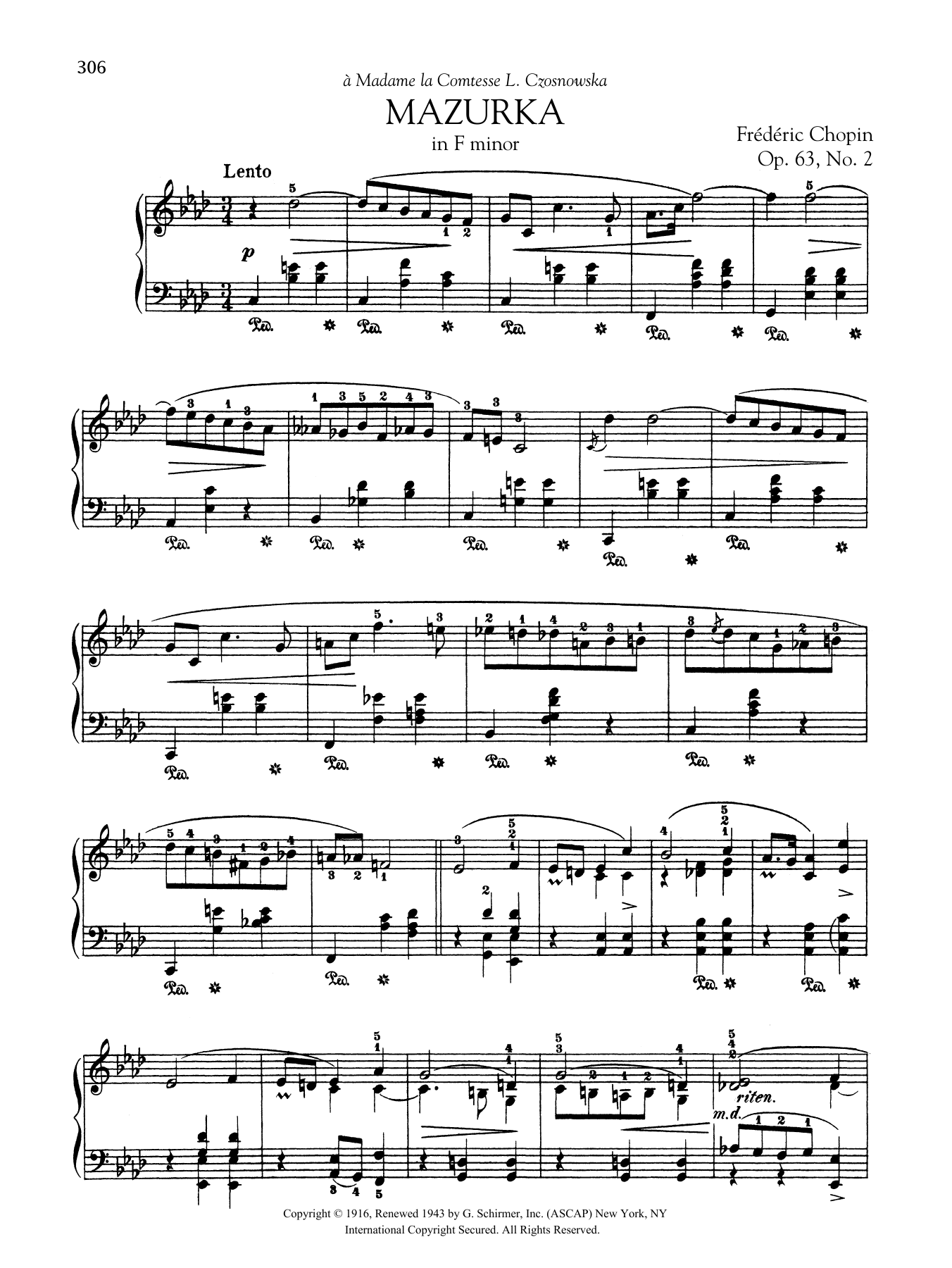 Product gallery: Page 1 of 1 Mazurka in F minor, Op. 63, No. 2, Frédéric Chopin