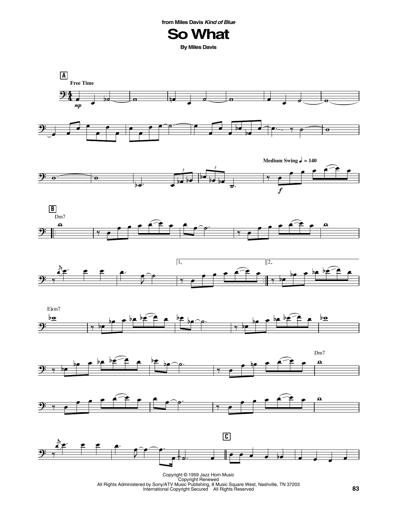 Produktgalerie: Seite 1 von 1 So What, Miles Davis, Kontrabass