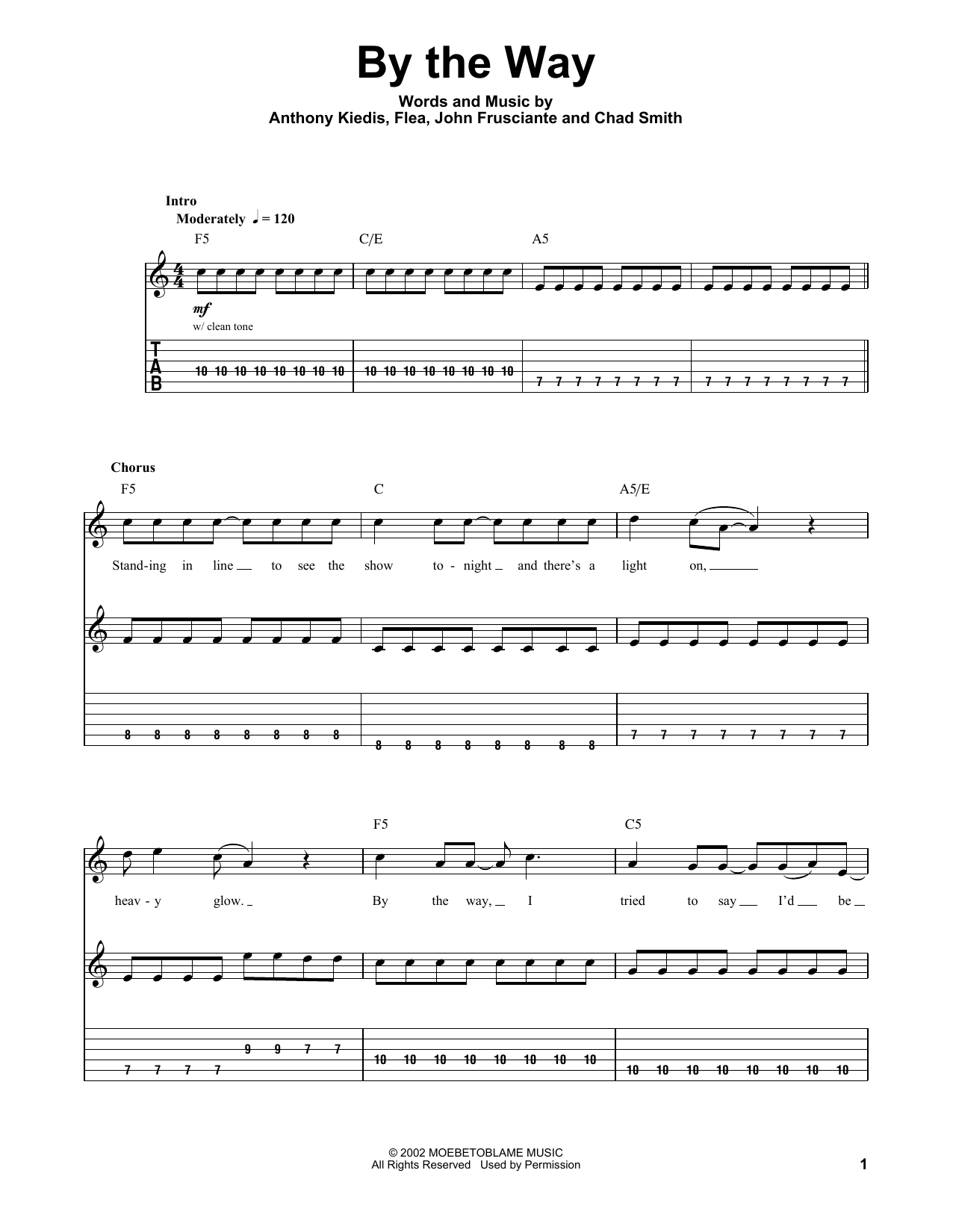 Produktgalerie: Seite 1 von 1 By The Way, Red Hot Chili Peppers, Gitarre