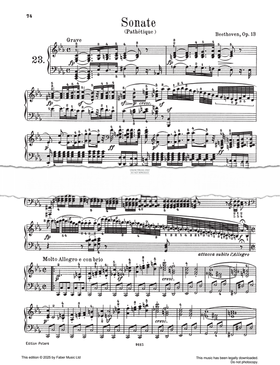 Produktgalerie: Seite 1 von 1 Sonata in C minor 'Pathétique' Op. 13 No. 8, Ludwig van Beethoven, Klavier