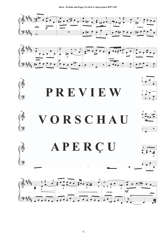 Product gallery: Page 7 of 10 Präludium und Fuge Nr. 18 in Gis-Moll BWV 887, , Solo Piano