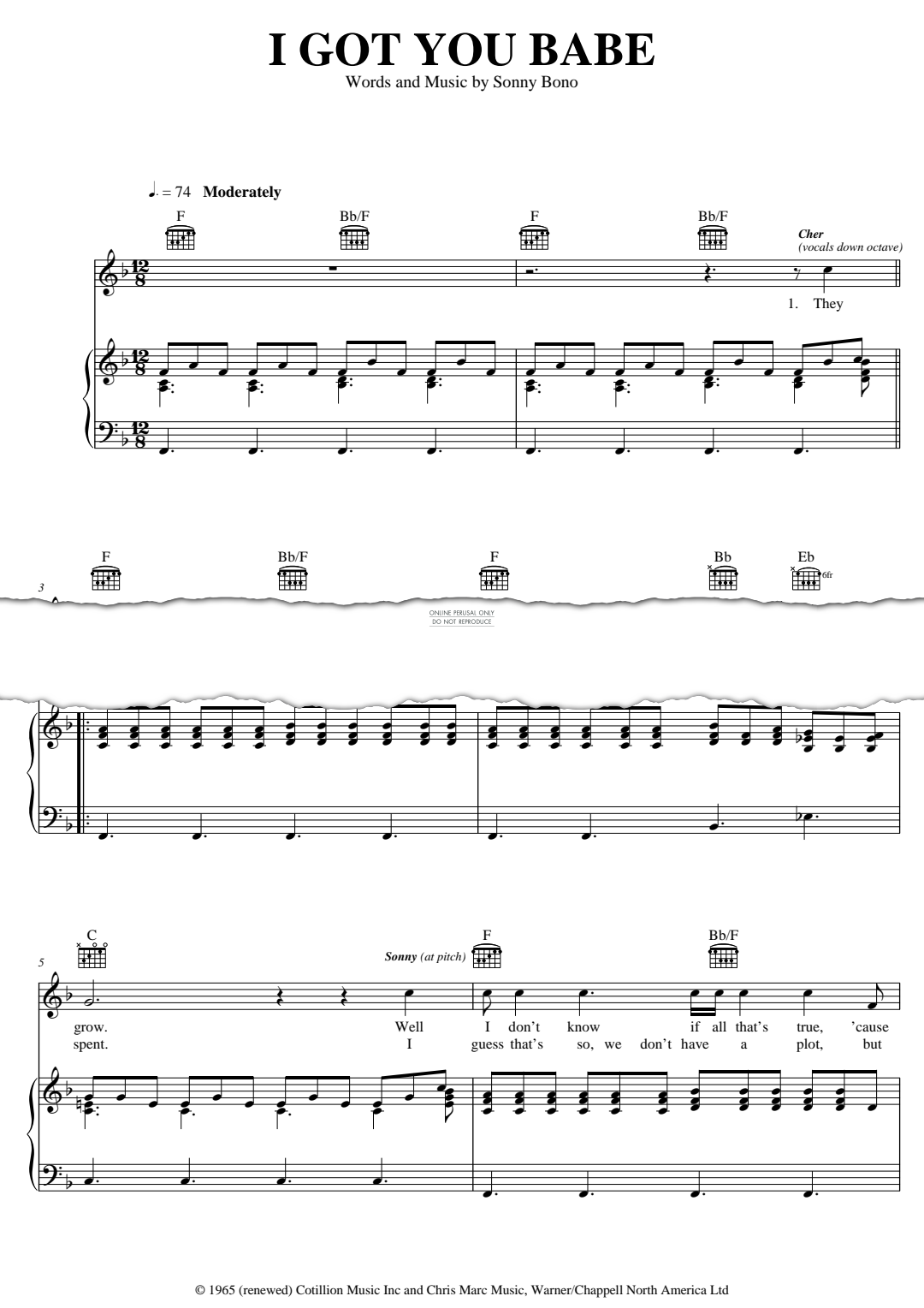 gallery: I Got You Babe, Sonny & Cher, Gesang, Gitarre, Klavier