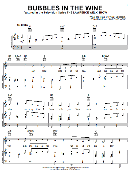 Produktgalerie: Seite 1 von 1 Bubbles In The Wine, Lawrence Welk, Gesang, Gitarre, Klavier