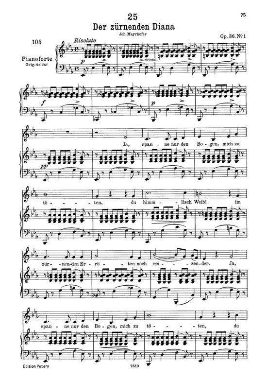 Product picture to: Der zürnenden Diana D.707Franz Schubert