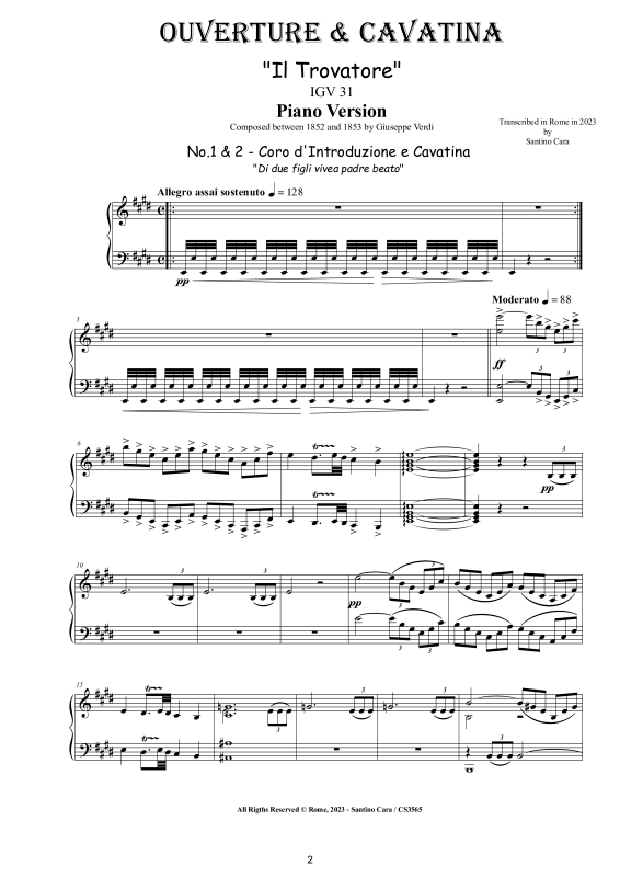 Produktgalerie: Seite 1 von 11 Ouverture e Cavatina (Il Trovatore) - Piano Version, , Klavier Solo