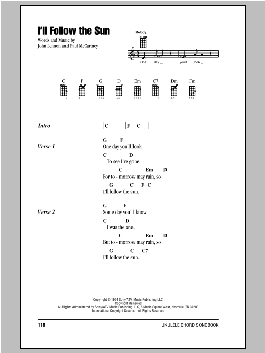 Product gallery: Page 1 of 1 I'll Follow The Sun, The Beatles