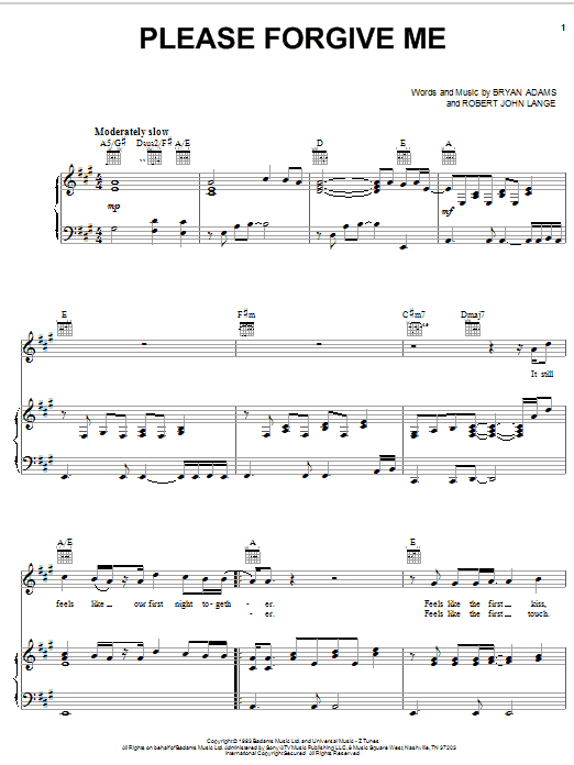Produktgalerie: Seite 1 von 1 Please Forgive Me, Bryan Adams, Gesang, Gitarre, Klavier