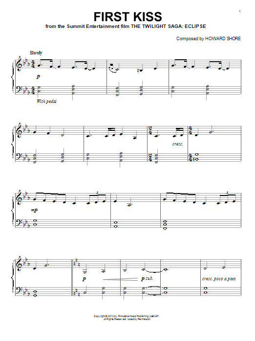 Product gallery: Page 1 of 1 First Kiss, Howard Shore