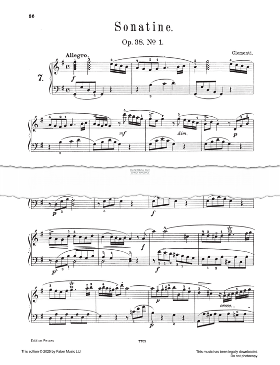 Produktgalerie: Seite 1 von 1 Sonatina in G major Op. 38 No. 1, Muzio Clementi, Klavier