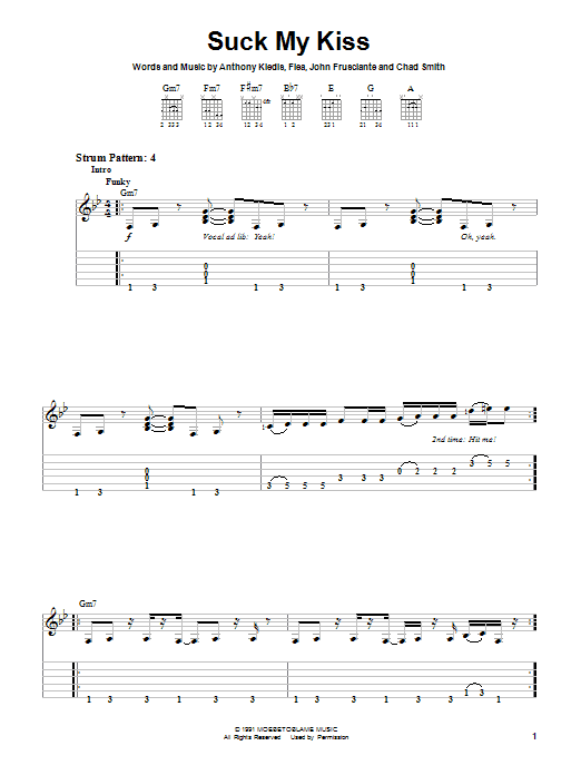 Produktgalerie: Seite 1 von 1 Suck My Kiss, Red Hot Chili Peppers, Gitarre
