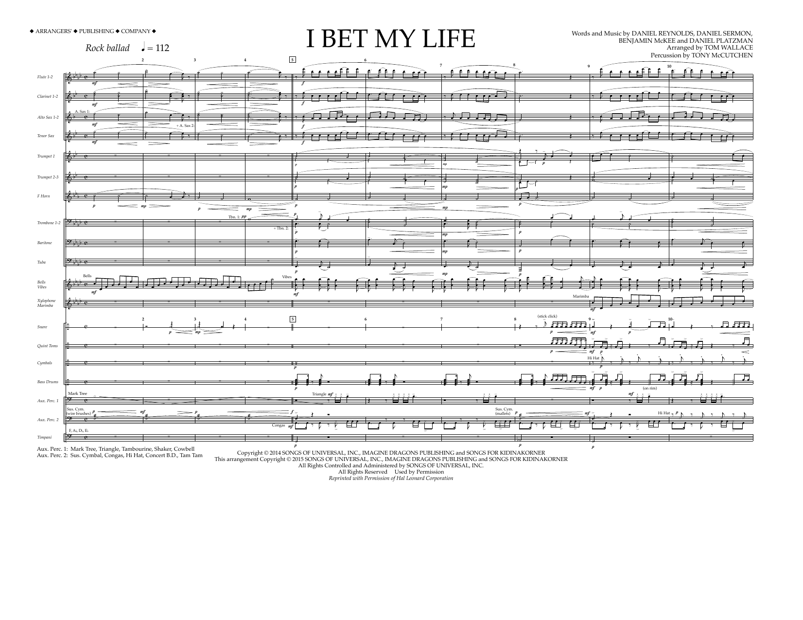 Produktgalerie: Seite 1 von 1 I Bet My Life - Full Score, Tom Wallace, Ensemble