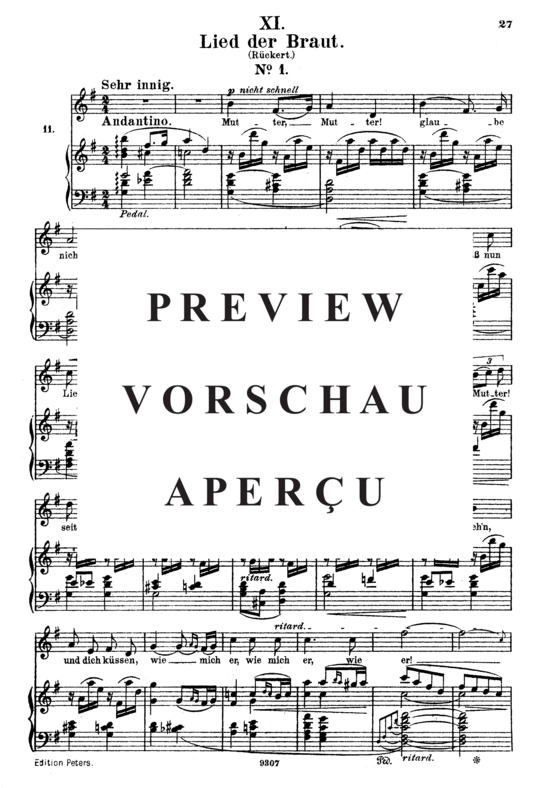 Product gallery: Page 2 of 3 Lied der Braut I Op.25 No.11, , High Voice and Piano