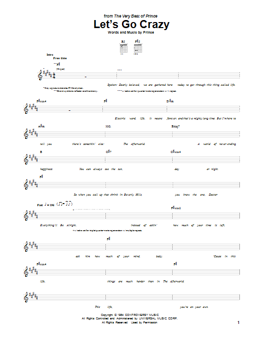 Product gallery: Page 1 of 1 Let's Go Crazy, Prince