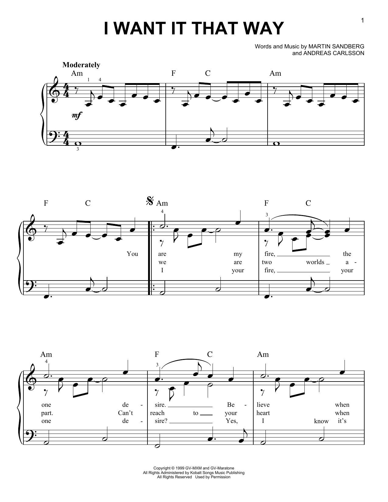 Product picture to:  I Want It That Way - Backstreet Boys