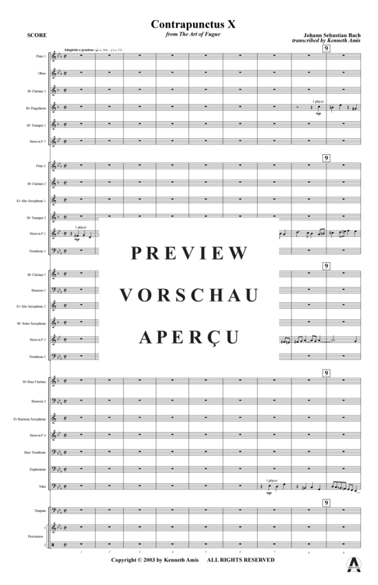 Produktgalerie: Seite 4 von 17 Contrapunctus 10 aus Kunst der Fuge , , (Concert Band)