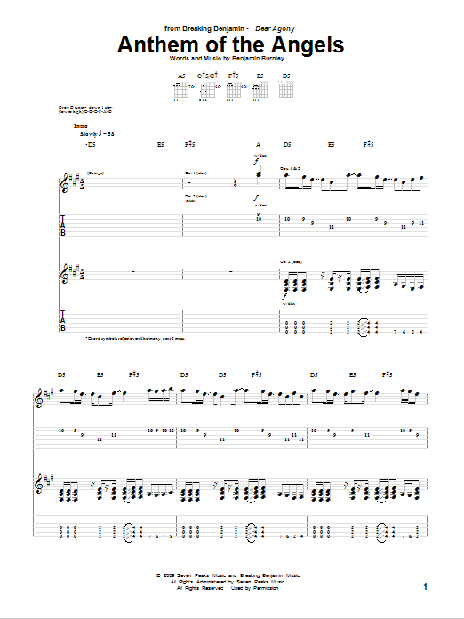 Produktgalerie: Seite 1 von 1 Anthem Of The Angels, Breaking Benjamin, Gitarre
