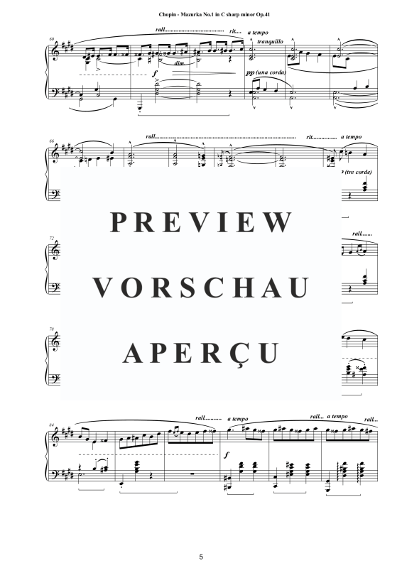 Produktgalerie: Seite 6 von 11 4 Mazurkas Op. 41 für Klavier - Vollständige Partituren, , Klavier Solo