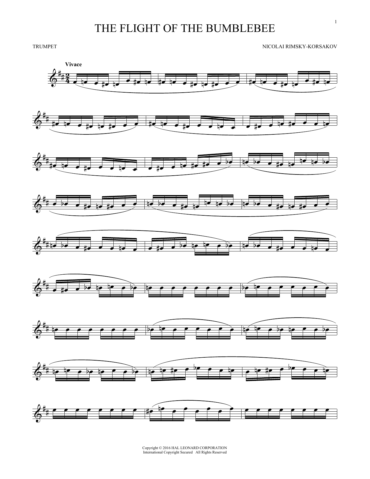 Produktgalerie: Seite 1 von 1 The Flight Of The Bumble Bee, Nicolay Rimsky-Korsakov, Trompete