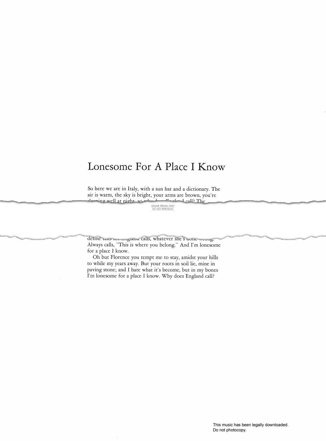 Product picture to: Lonesome For A Place I Know