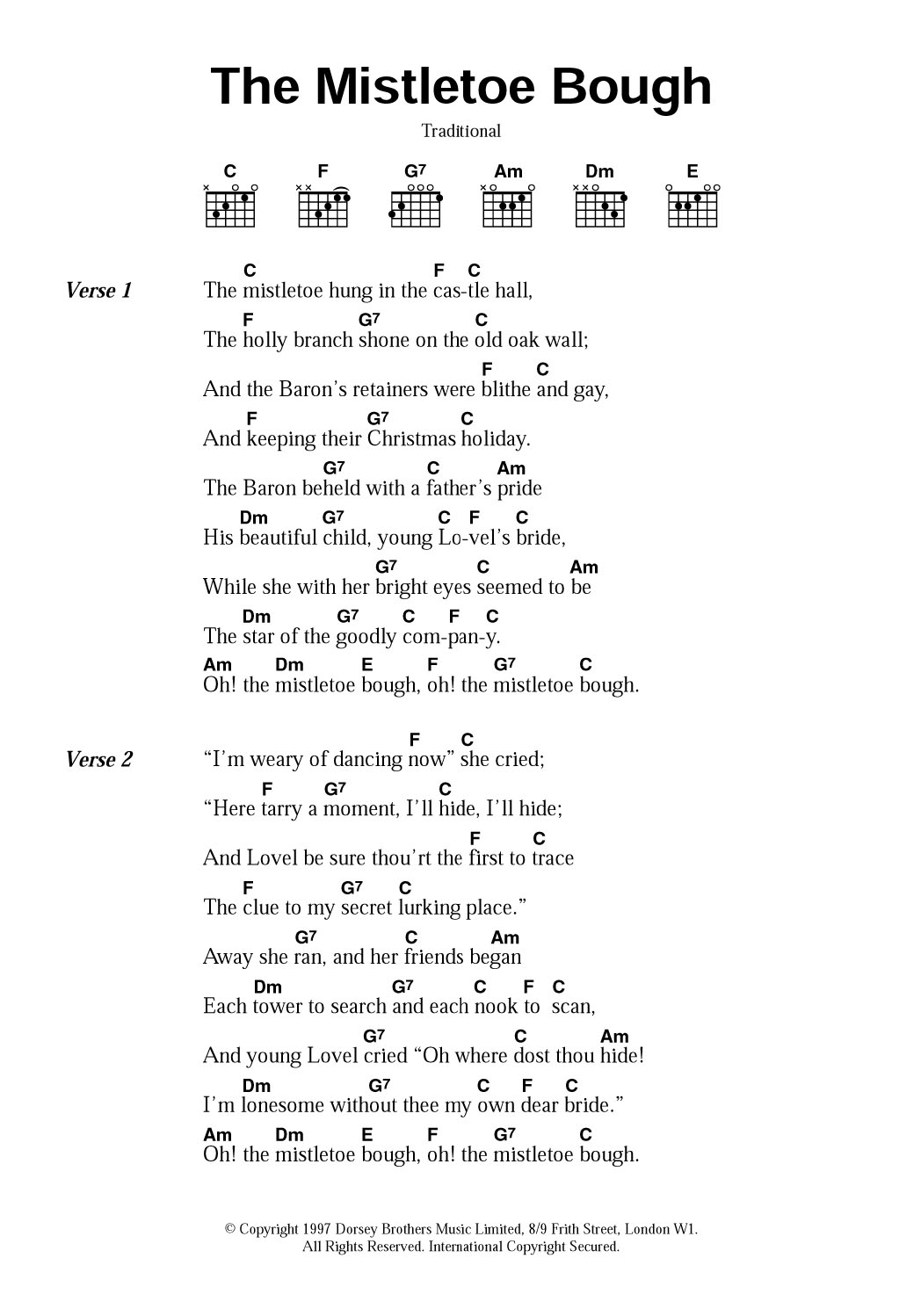 Product gallery: Page 1 of 1 The Mistletoe Bough, Traditional Carol