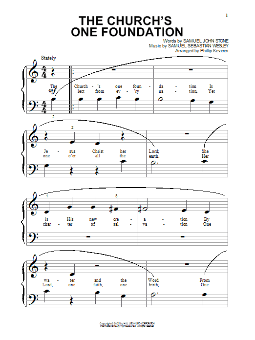 Produktgalerie: Seite 1 von 1 The Church's One Foundation (arr. Phillip Keveren), Samuel John Stone, Klavier