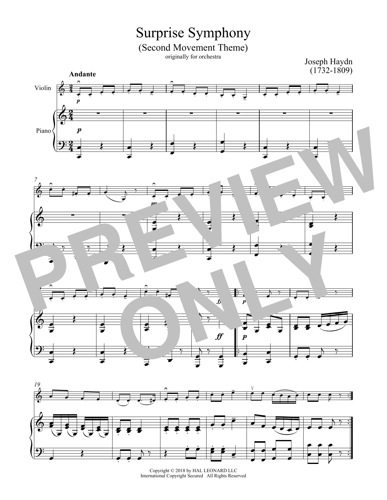 Product gallery: Page 1 of 1 The Surprise Symphony, Franz Joseph Haydn