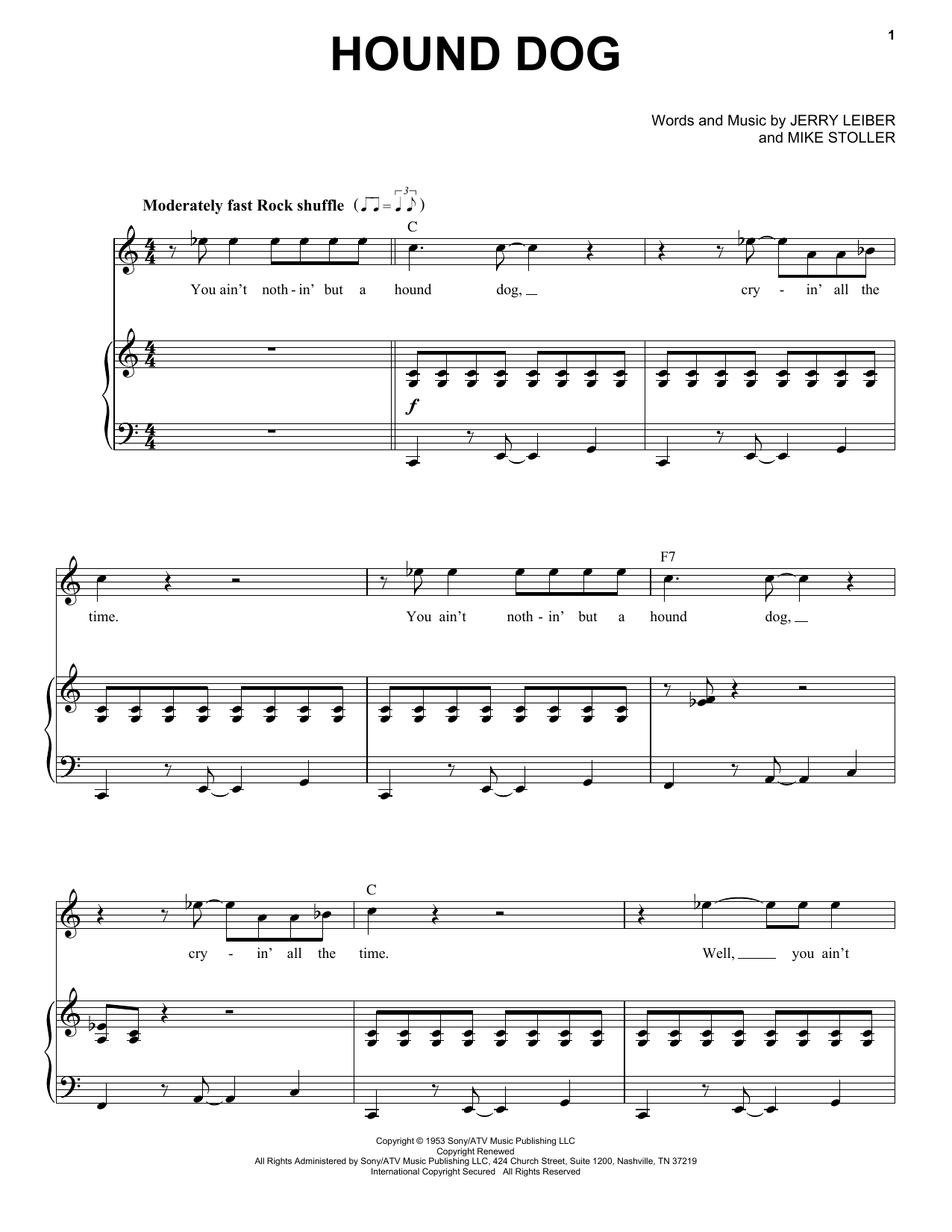 Produktgalerie: Seite 1 von 1 Hound Dog, Elvis Presley, Gesang, Klavier