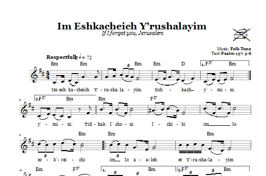 Product gallery: Page 1 of 1 Im Eshkacheich Y'rushalayim (If I Forget You, Jerusalem), Folk Tune