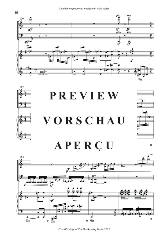 Product gallery: Page 21 of 21 Musique en trois styles pour violon, violoncelle et piano (1969) , ,  (Trio for violin, violoncello + piano)