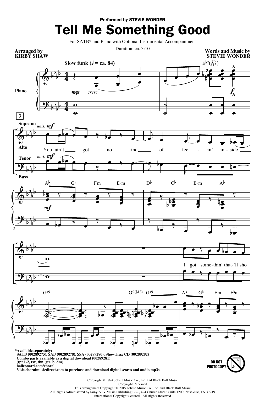 Produktbild zu: Tell Me Something Good (arr. Kirby Shaw)