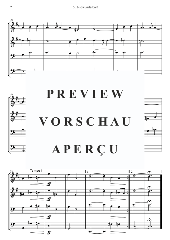 Produktgalerie: Seite 9 von 11 Du bist wunderbar! - Der herzlichste Knef-Song, , Blechbläser Quartett