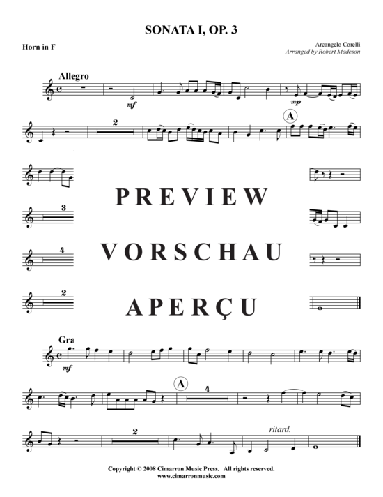 Produktgalerie: Seite 6 von 15 Sonata I, Op. 3 , , (Blechbläserquintett)