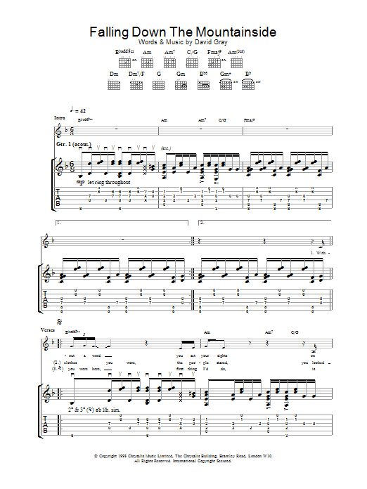 Product gallery: Page 1 of 1 Falling Down The Mountainside, David Gray