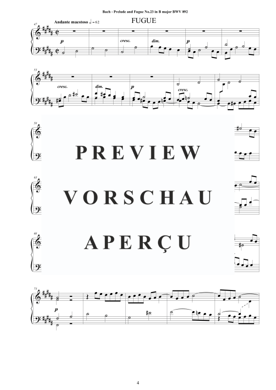 Product gallery: Page 5 of 8 Prelude and Fugue No. 23 in B major BWV 892, , Solo Piano
