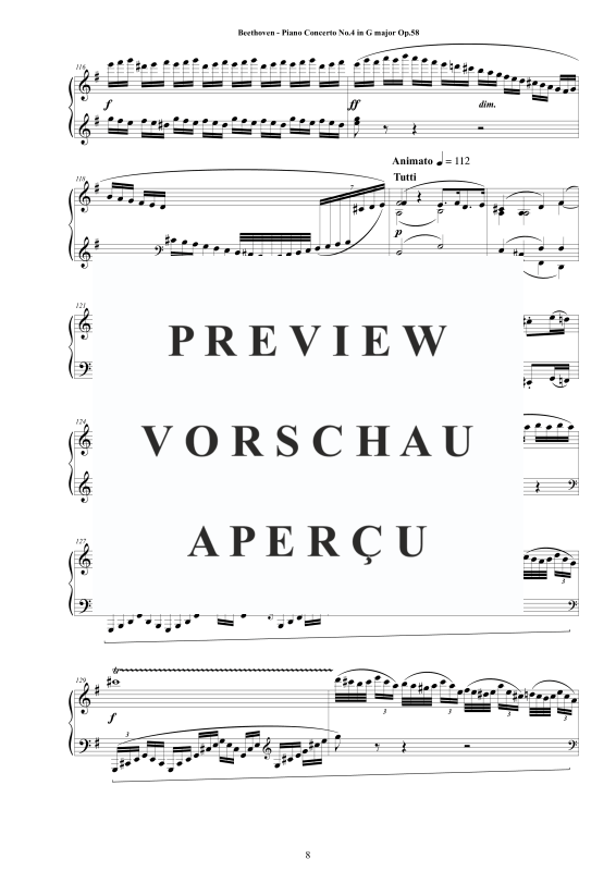 Produktgalerie: Seite 9 von 11 Piano Concerto No.4 in G major Op.58 - Piano Version, , Klavier Solo