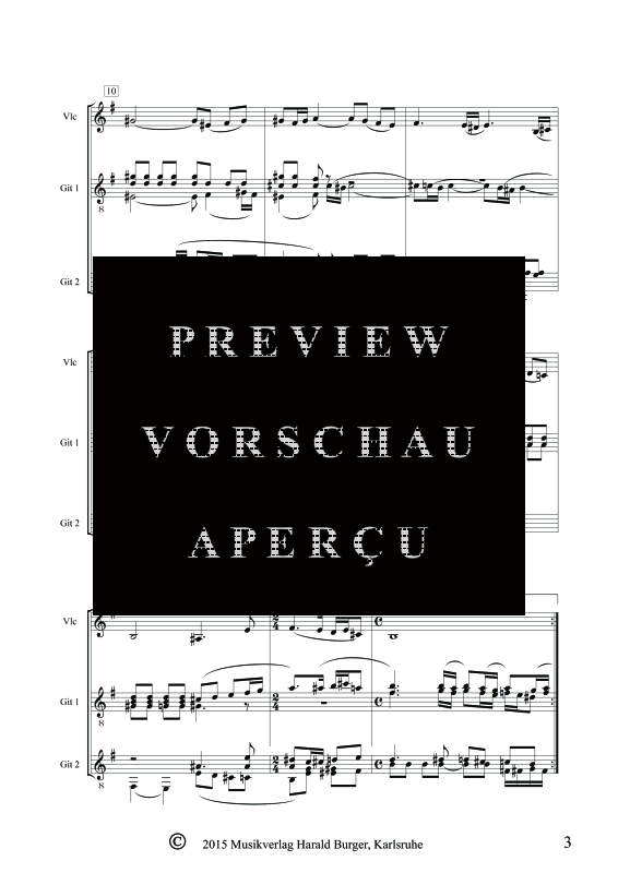gallery: Vocalise Opus 34 Nr. 14, , Trio für 2Gitarren & Violoncello
